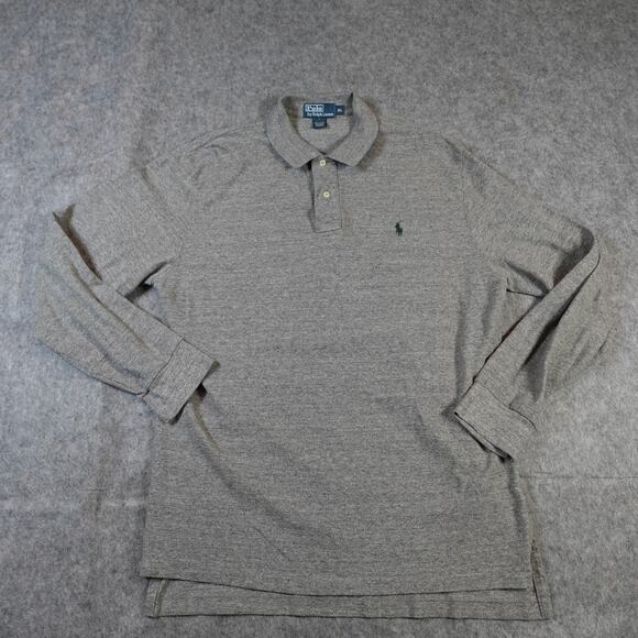 Polo Ralph Lauren Shirt Mens Extra Large Long Sleeve Solid Classic Gray Preppy - Picture 1 of 8